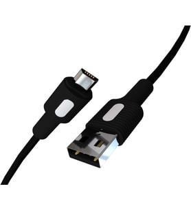 Coral Micro USB Hızlı Şarj Kablosu (Siyah + Beyaz/Siyah Uç) (150 CM)