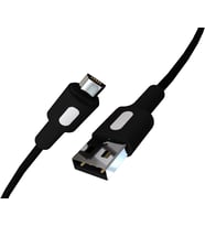 Coral Micro USB Hızlı Şarj Kablosu (Siyah + Beyaz/Siyah Uç) (150 CM)