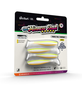 Ulti Baits Minnow Shad Silikon Balık 70MM 1,6gr 4 Adet, UB-C05, Orange Lemon, Limon