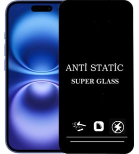 Apple Uyumlu   iPhone 16 Plus Anti Statik Ekran Koruyucu Toz Tutmayan Kırılmaz Cam
