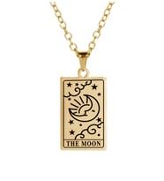 Kişiye Özel 925 Ayar Gümüş The Moon Tarot Kolye (Gold)