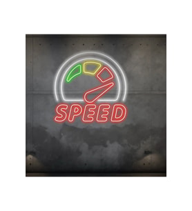 SPEED Yazılı ve Şekilli Neon Tabela