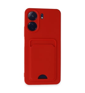 Redmi 13C Kılıf Kelvin Kartvizitli Silikon - Kırmızı