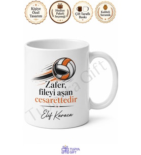 Voleybolcuya Hediye İsme Özel Baskılı Kupa Bardak Voleybol Temalı