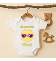 Pia Baby B36 %100 Pamuk Dayısının Güneşi Yazılı Tasarlanabilir Bebek Body (Ekru)