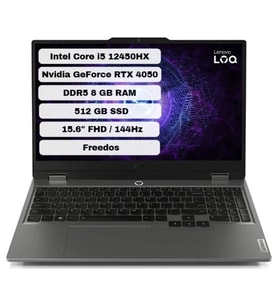 Lenovo Loq 15IAX9 83GS007WTR Intel Core I5 12450HX 8gb 512GB SSD Rtx 4050 Freedos 15.6" Fhd Taşınabilir Bilgisayar