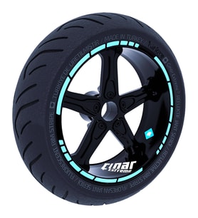 Nane Yeşili Moto GP Stili Jant Şeridi Sticker Reflektif, Floresan, Özel Renkler 