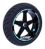 Nane Yeşili Moto GP Stili Jant Şeridi Sticker Reflektif, Floresan, Özel Renkler 