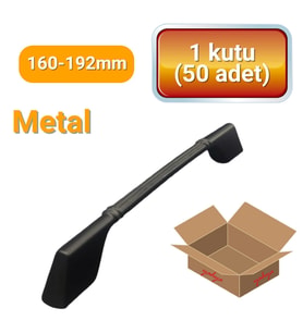 50 Adet Çizgili Saroz Siyah Metal Mobilya Kulpu 160mm - 192mm