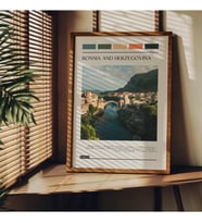 Tanıtım Travel Art Çerçevesiz Poster, Modern Dekoratif Çerçevesiz Poster, Tablo, Bosnia, 30 x 40