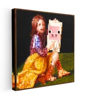 Kare Kanvas Tablo Pigscene Piksel Minecraft Tablosu Ev Ofis Salon Duvar Dekoru