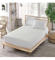PARKER Pamuklu Yatak Koruyucu Alez Beyaz-Kapitoneli Fitted-Yanı Çarşaflı Bebek Alezi-Terden Korur (60x120)