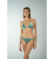 Estiva Parlak Üçgen İpli Bikini Takımı - Yeşil Kadife