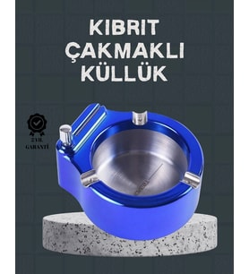 Masa Üstü Çakmaklı Küllük Paslanmaz Metal Gövde