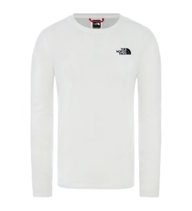 The North Face M L/S RED BOX TEE - EU Erkek T-Shirt NF0A493LFN41 (Beyaz)