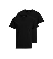 Jack & Jones Erkek 2li Paket Bisiklet Yaka Siyah Tshirt - 12133913 (Siyah)