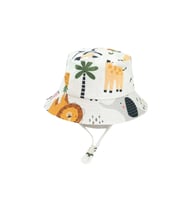 Güneş Korumalı Şapka – Beyaz Safari Hayvanları Aslan Fil Zurafa 54 Cm 4-8 Yaş