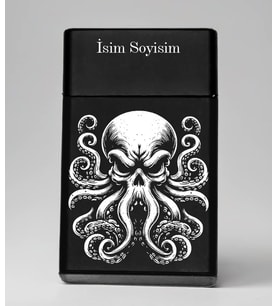 Ahtapot Desenli Metal Tabaka – Kişiye Özel İsimli Hediyelik