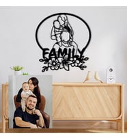 Kişiye Özel Fotoğraf Ciziminden Family Temalı Dekoratif Tablo (1,2 Veya 3 Kişilik Fotoğraf)