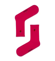 Çilek Nakışlı Pembe Renkli Spor Çorap