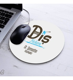 İsimli Diş Hekimi Temalı Yuvarlak Mousepad