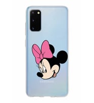 Samsung Galaxy S20 Kapak Minnie Mouse Tasarımlı Şeffaf Silikon Kılıf