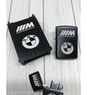 BMW M Performance Benzinli Zippo Çakmak Siyah Ahşap Kutulu