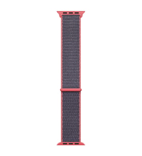 Microsonic Apple Watch SE 2022 44mm Hasırlı Kordon Woven Sport Loop Koyu Pembe