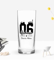 BK Gift Kişiye Özel İsimli DTF Ankara Plaka Şehir Tasarımlı Rakı Bardağı, Arkadaşa Hediye, Sevgiliye Hediye
