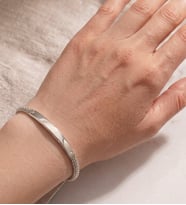 14 Ayar Altın Yetişkin Künye Bileklik - Beyaz
