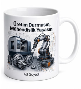 Makine Dergileri CNC Tezgahları Otomasyon Sistemleri Robotik Üretim Kupa Bardak Hediye
