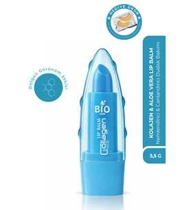 Bio Asia Aloe Vera & Kolajen Lip Balm, Canlandırıcı Dudak Bakımı