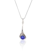Lapis Lazuli Taşlı Kadın Gümüş Otantik Kolye 201022875