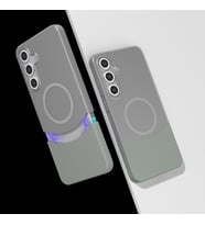 Samsung Galaxy S25 Plus Kılıf M-Safe Şarj Özellikli Mıknatıslı Çift Renk Duble K (Gri)