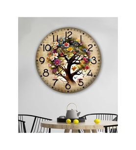 Bilge Tasarım Retro Duvar Saati 35 X 35 Cm (Çok Renkli)