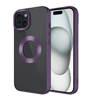 Apple iPhone 15 Plus Kılıf Tek Kamera Çerçeveli Logo Gösteren Zore Omega Kapak