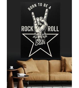 Rock Roll Müziği Doğdu Dekoratif Kanvas - Mdf Ahşap Tablo