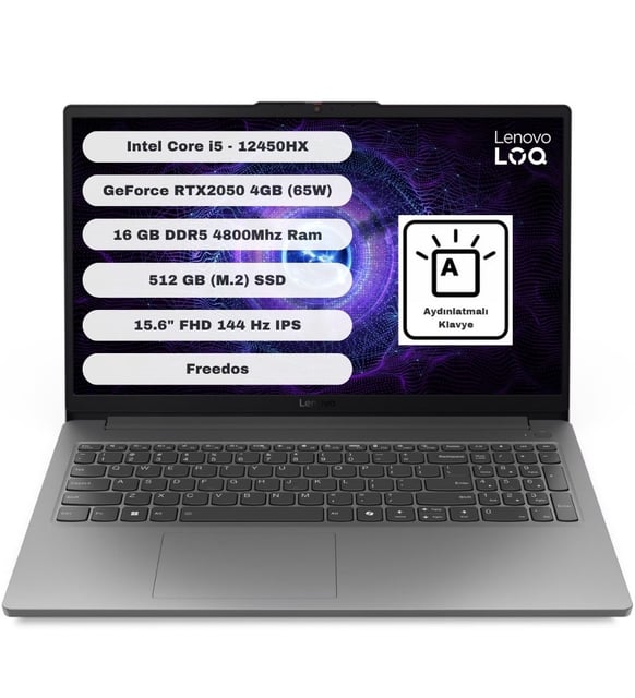 Lenovo LOQ 15IAX9E Intel Core i5 12450HX 16GB 512GB SSD RTX2050