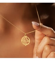 Kişiye Özel Kurt Figürlü Kolye 925K Gümüş (Gold)