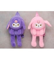 Peluş Işıklı Oynar Kulaklı Kuromi Sırt Çantası
