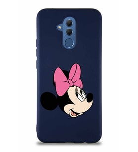 Huawei Mate 20 Lite Soft Premier Kapak Minnie Mouse-A Tasarımlı Silikon Kılıf - Lacivert (Şeffaf)