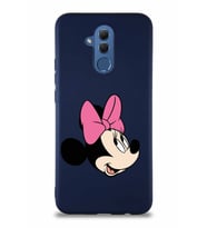 Huawei Mate 20 Lite Soft Premier Kapak Minnie Mouse-A Tasarımlı Silikon Kılıf - Lacivert (Şeffaf)