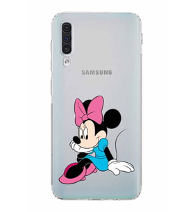 Samsung Galaxy A50s  Kamera Korumalı  Kapak Minnie Mouse Tasarımlı  Şeffaf Kılıf