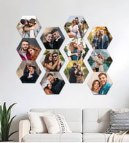 Kişiye Özel 12 Fotoğraflı Altıgen Mdf Tablo