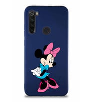 Xiaomi Redmi Note 8 Soft Premier Kapak Minnie Mouse-F Tasarımlı Silikon Kılıf - Lacivert (Şeffaf)