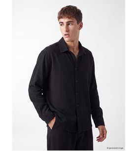 LCW Vision Siyah Regular Fit Erkek Gömlek