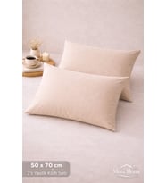 More Home Pamuklu Yastık Kılıfı (2 Adet) 50 x 70 cm Bej
