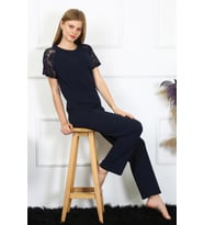 Akbeniz Kadın Kolu Dantelli Penye Pijama Takım 4150