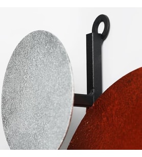 Muyika Pavimento Hand Made Metal 48X44Cm Sessiz Mekanizmalı Dekoratif Renkli Duvar Saati Mds-R Myk2
