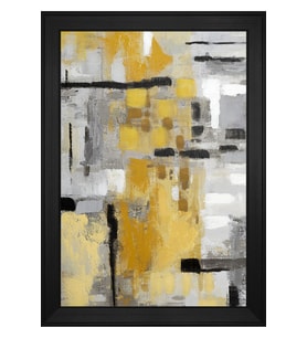 Soyut Şekiller Motifli Kanvas Tablo 80 x 110 cm Siyah Çerçeve
